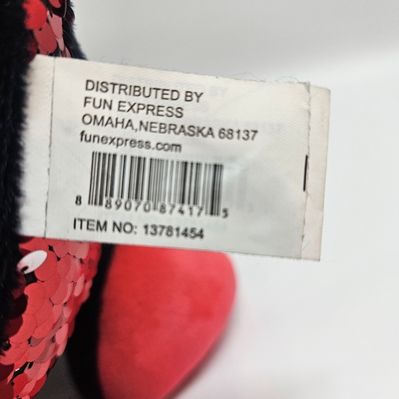 Fun Express Black & Red Dragon Plush With Two-Tone Red & Silver Flipping Sequins - Picture 9 of 9